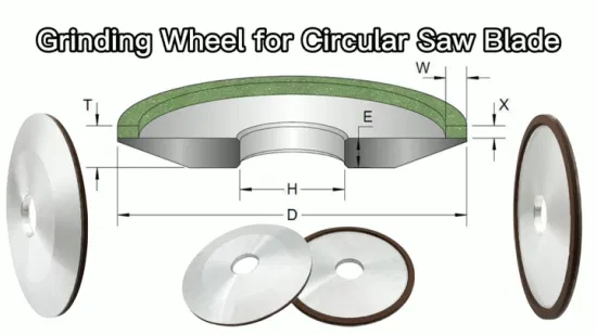 12A2 Top Grinding Harzgebundene Diamantschleifscheibe zum Schleifen von Kreissägeblättern in der Holzbearbeitung